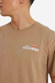 Бавовняна футболка Ellesse колір коричневий з принтом SHM13796-GREEN