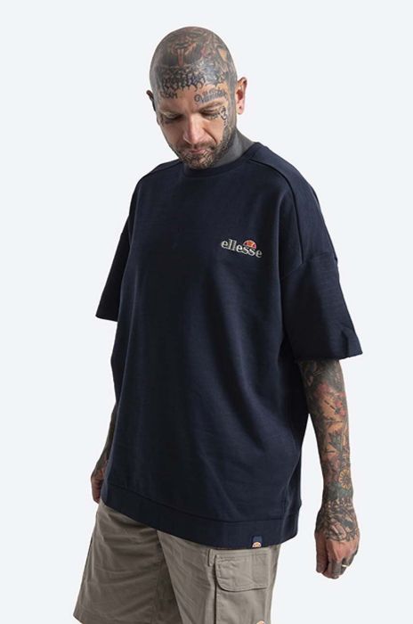 Бавовняна футболка Ellesse Smettila Sweatshirt колір синій з аплікацією SHJ11946-NAVY