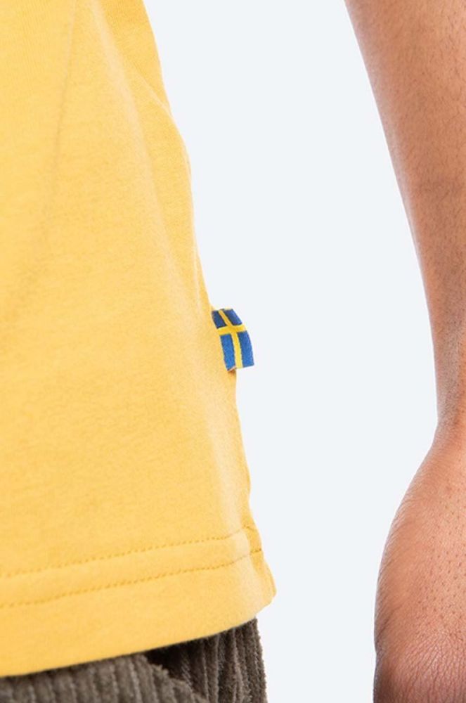 Бавовняна футболка Fjallraven Logo колір жовтий з принтом F87310-160 фото 5