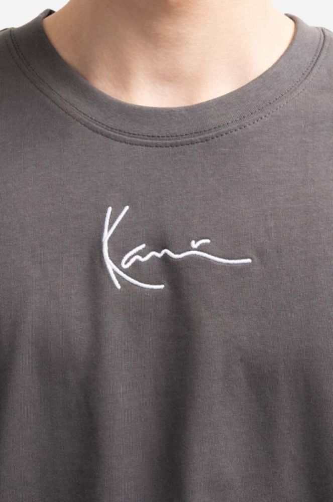 Бавовняна футболка Karl Kani Small Signature Heavy Jersey колір сірий з аплікацією 6037281-GREY фото 4