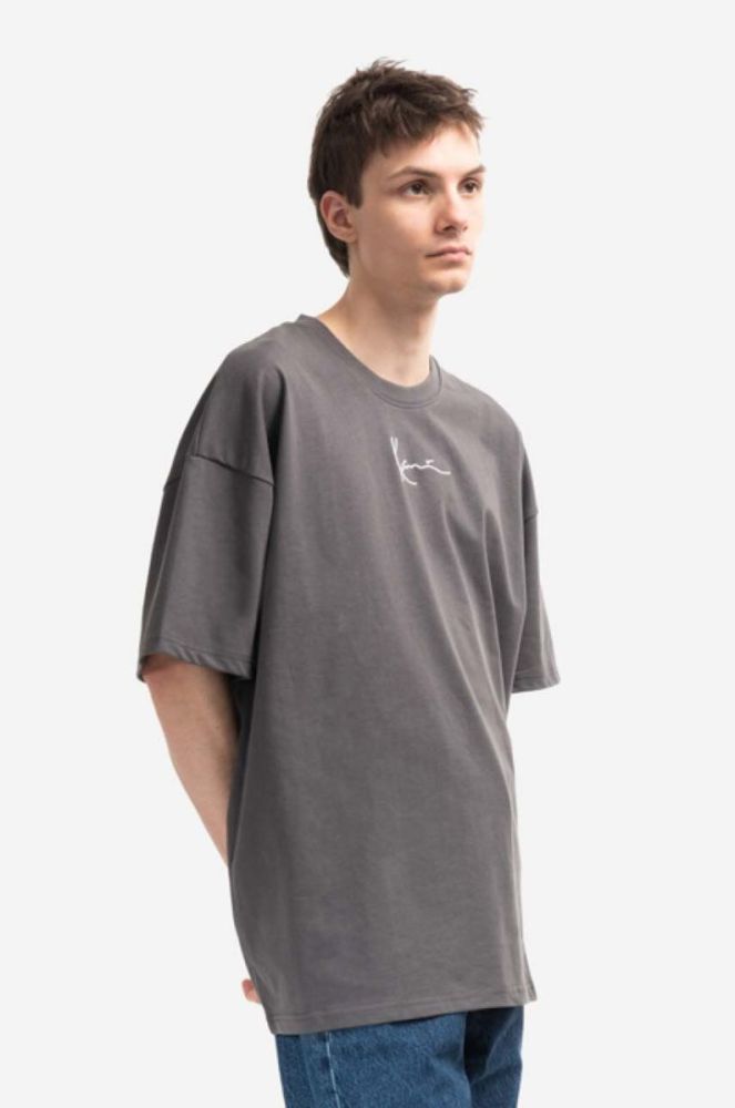 Бавовняна футболка Karl Kani Small Signature Heavy Jersey колір сірий з аплікацією 6037281-GREY фото 6
