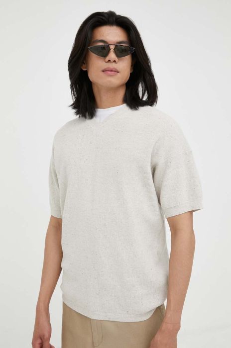 Светр American Vintage чоловічий колір бежевий