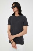 Бавовняна футболка American Vintage колір чорний меланж (3321522)