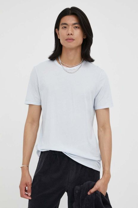 Бавовняна футболка American Vintage однотонний колір блакитний