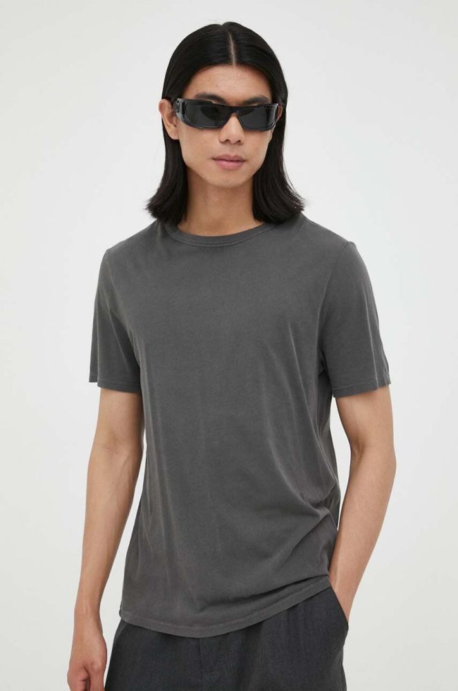 Бавовняна футболка American Vintage колір сірий однотонний (3321529)