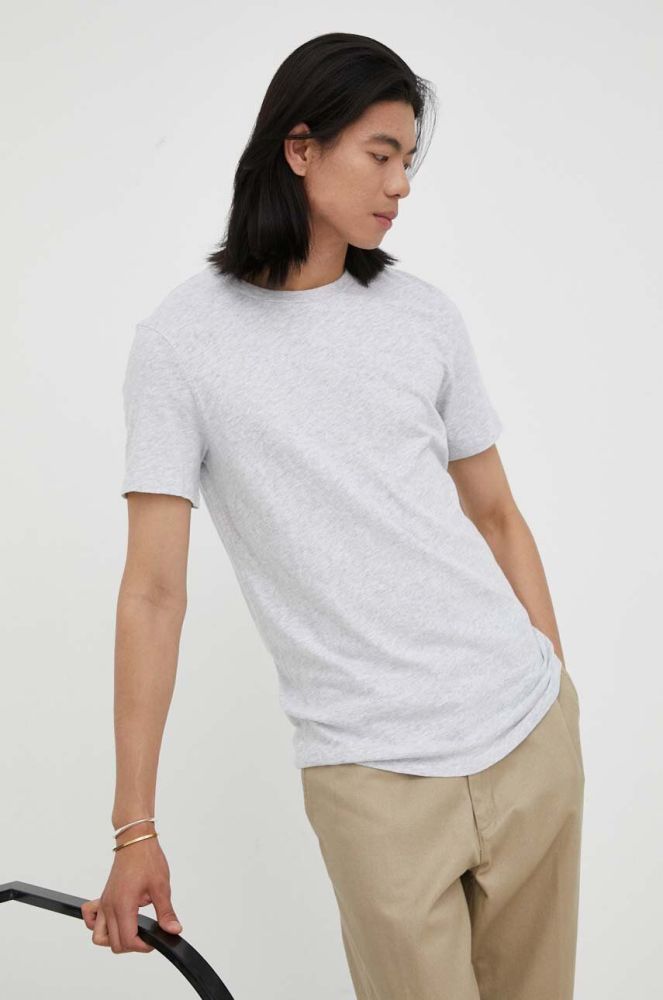 Бавовняна футболка American Vintage колір сірий меланж (3321550)