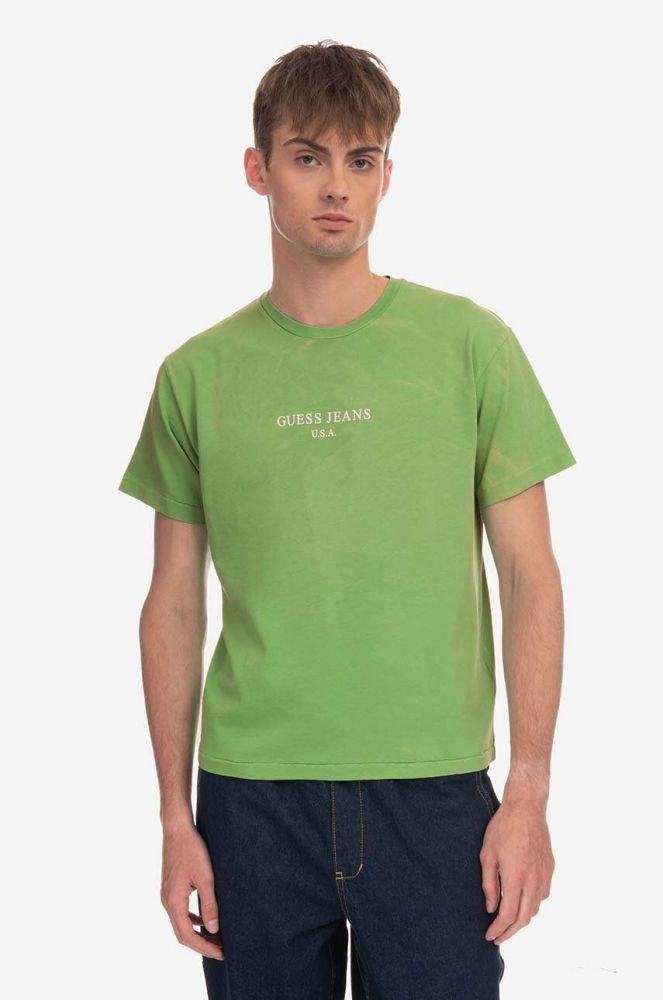 Бавовняна футболка Guess Vintage Logo Tee M3GI00KBB50 колір зелений з принтом M3GI00.KBB50-F8DT