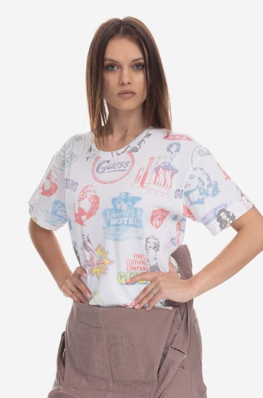 Бавовняна футболка Guess Aop Tee колір білий візерунок M3GI06.KBB50-F0C9 фото 2