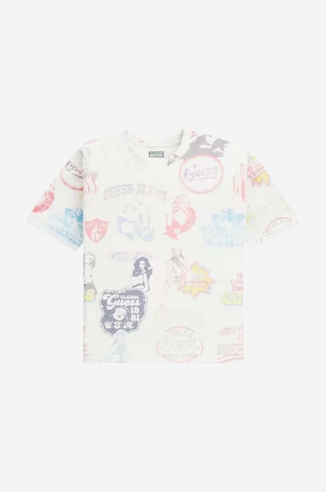 Бавовняна футболка Guess Aop Tee колір білий візерунок M3GI06.KBB50-F0C9 фото 3