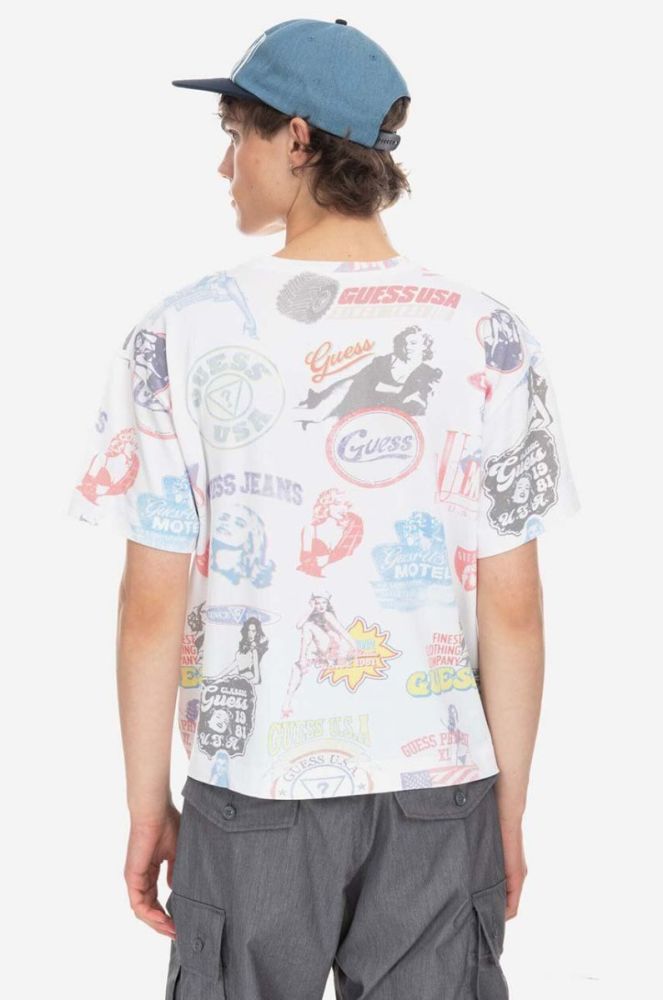 Бавовняна футболка Guess Aop Tee колір білий візерунок M3GI06.KBB50-F0C9 фото 5