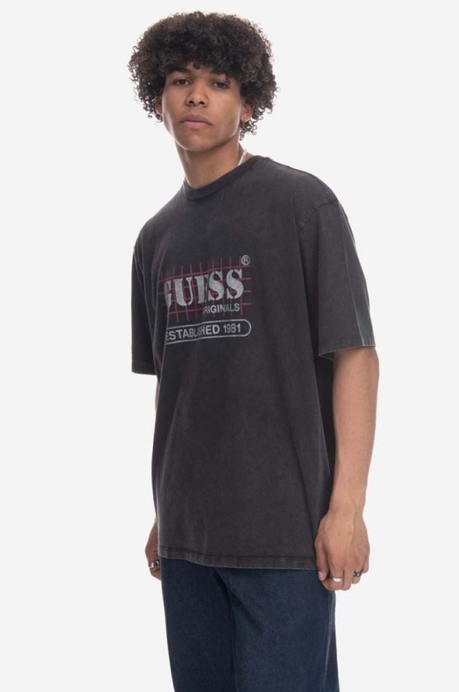Футболка Guess Washed Grid Logo Tee чоловіча колір чорний з принтом M3GI31.K9XF3-F13Q фото 3