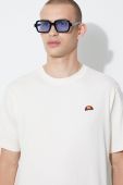 Бавовняна футболка Ellesse колір бежевий з принтом SHR17785-WHITE