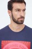 Бавовняна футболка lounge Michael Kors колір синій з принтом