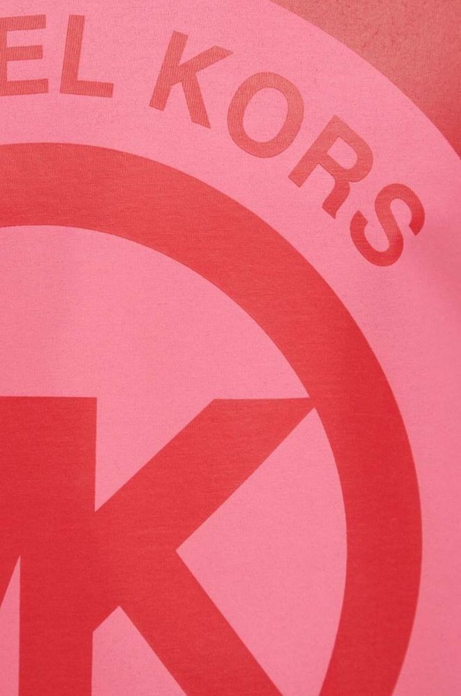 Бавовняна футболка lounge Michael Kors колір синій з принтом фото 4
