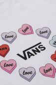 Дитяча бавовняна футболка Vans Candy Hearts колір білий з принтом