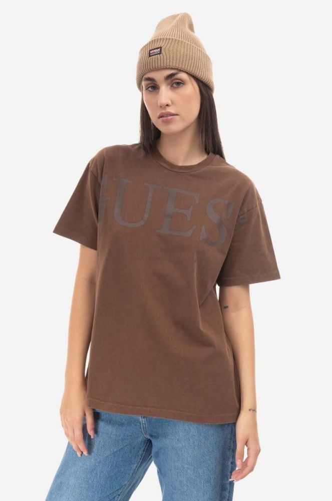 Бавовняна футболка Guess колір коричневий візерунок M2BI05.KBB50-A118 фото 10