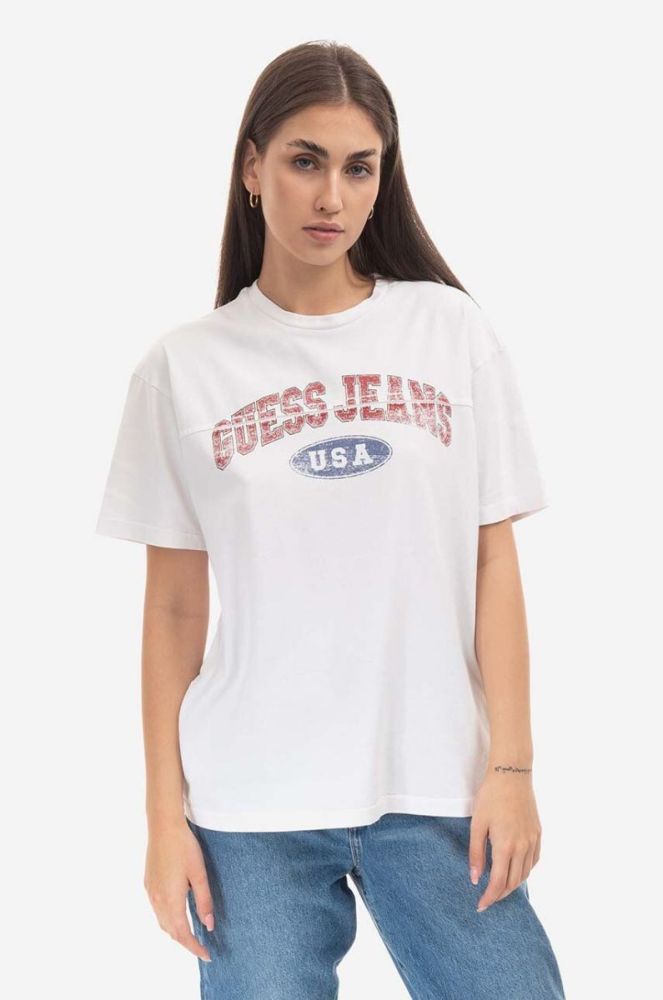 Бавовняна футболка Guess колір білий візерунок M2BI06.KBB50-G046 фото 10
