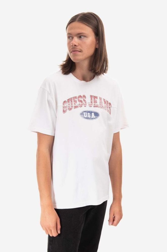 Бавовняна футболка Guess колір білий візерунок M2BI06.KBB50-G046 фото 5