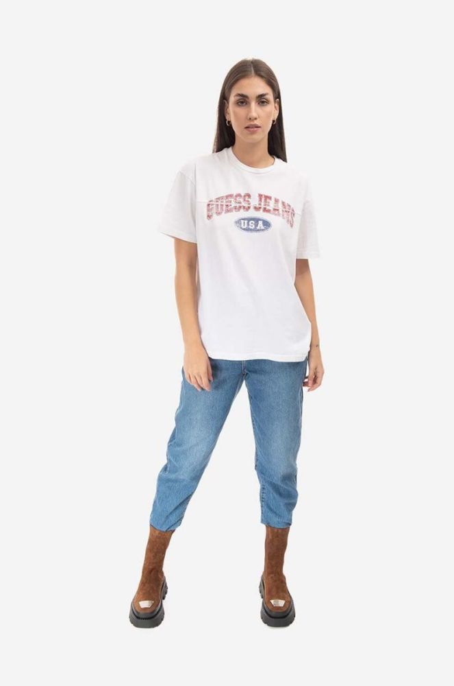 Бавовняна футболка Guess колір білий візерунок M2BI06.KBB50-G046 фото 8