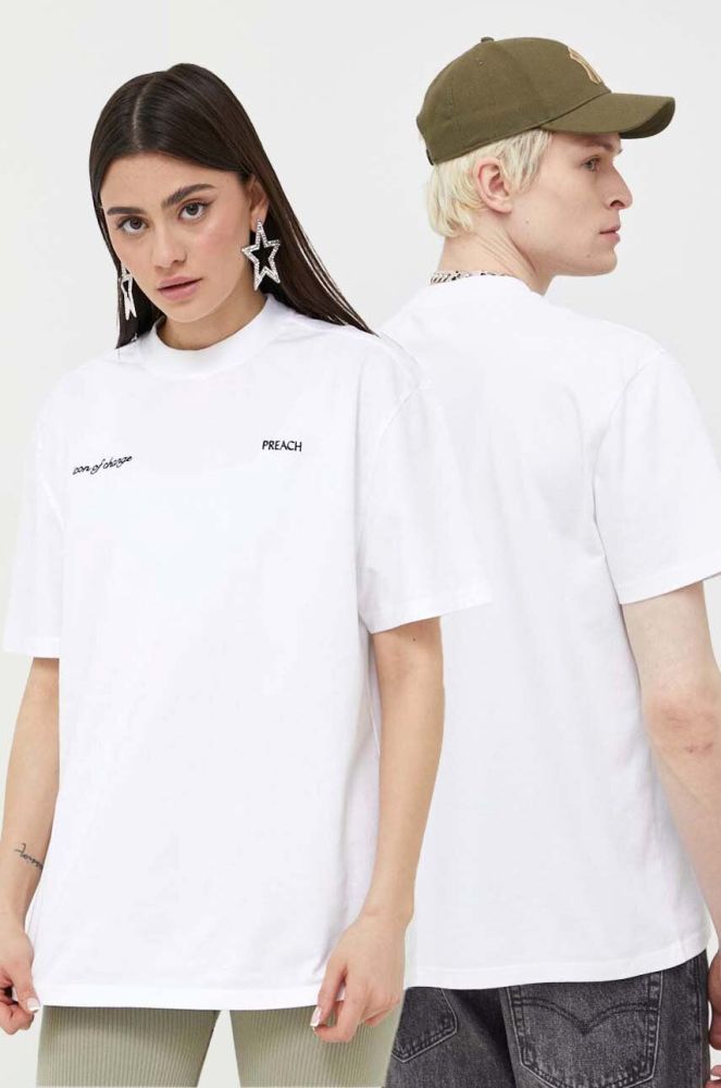 Бавовняна футболка Preach колір білий однотонна (3281661)