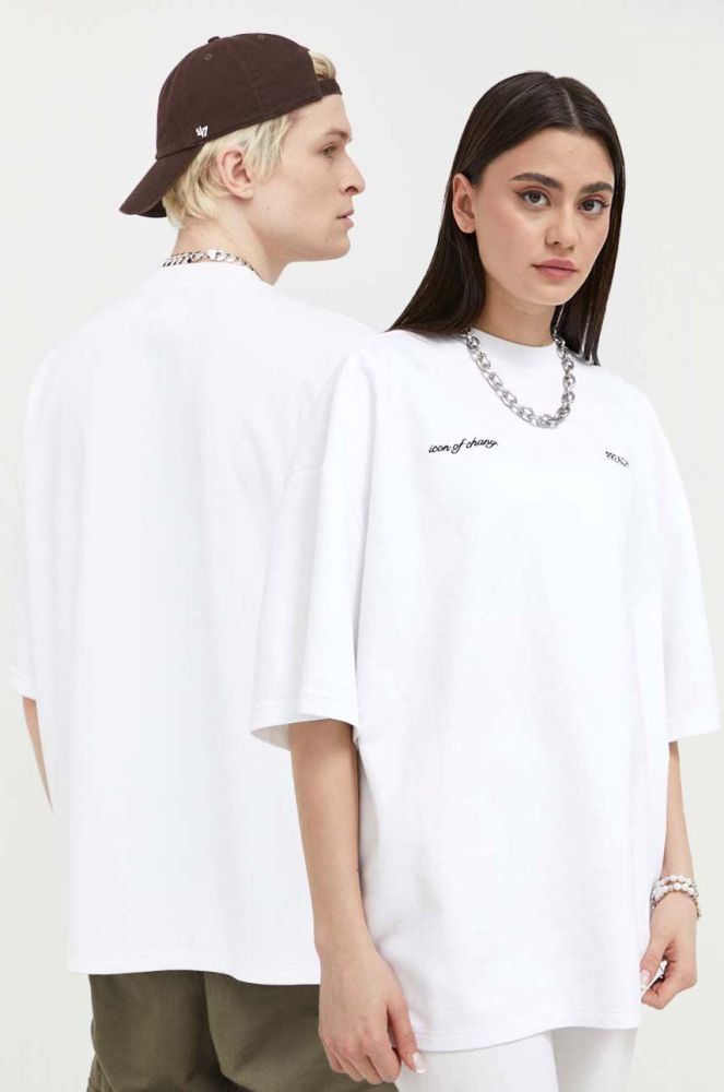 Бавовняна футболка Preach колір білий однотонна (3281670)