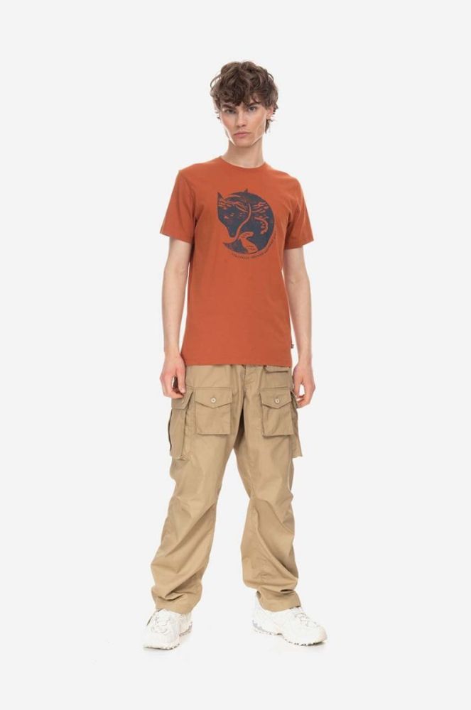 Бавовняна футболка Fjallraven колір помаранчевий з принтом F87220.243-243 фото 3