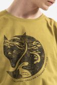 Бавовняна футболка Fjallraven колір зелений з принтом F87220.624-624