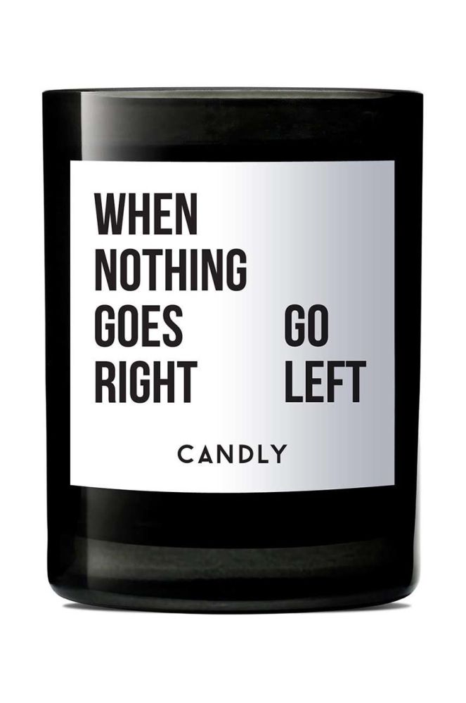 Candly Ароматична соєва свічка When nothing goes right go left. 250 g колір чорний