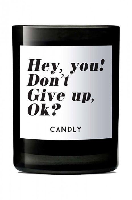 Candly Ароматична соєва свічка Hey, you? Don't give up, ok? 250 g колір чорний