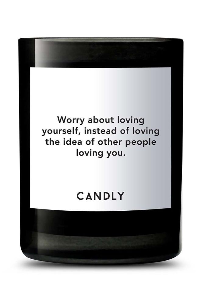 Candly Ароматична соєва свічка Worry about loving yourself. 250 g колір чорний