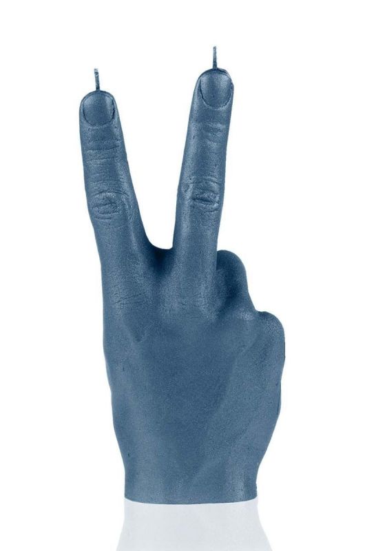 Свічка декоративна Candellana Hand Peace колір темно-синій фото 2