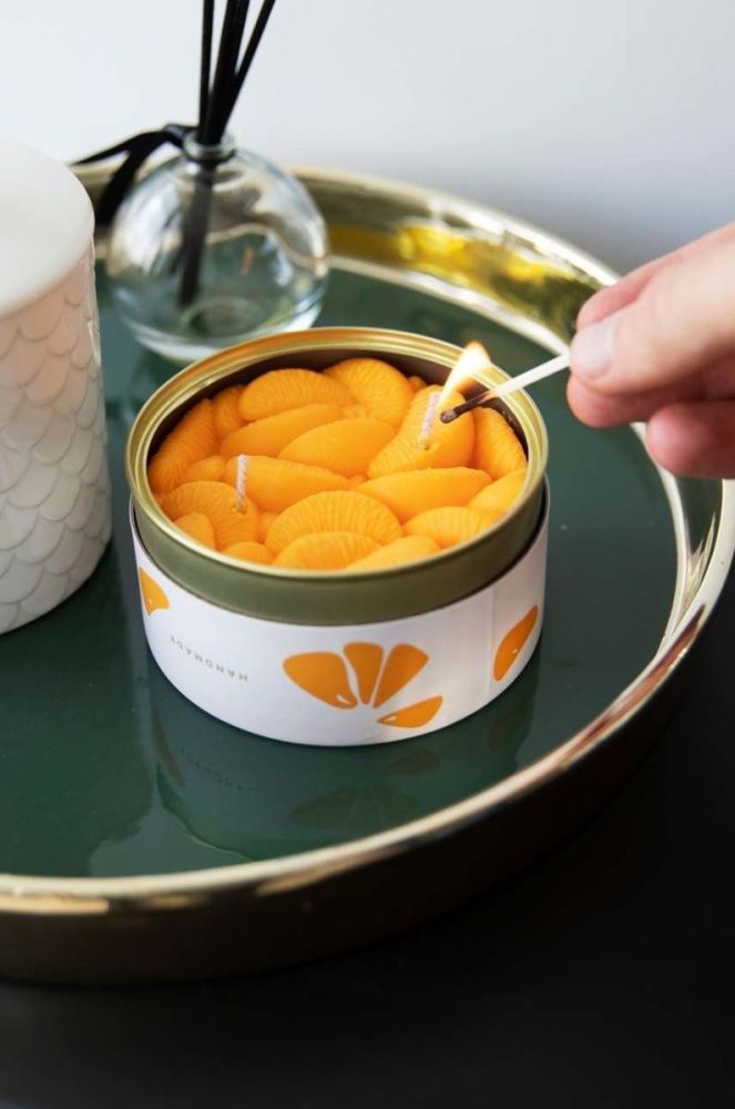 Ароматизована свічка CandleCan Peeled Tangerines колір помаранчевий фото 4