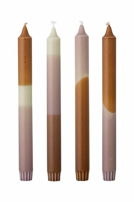 Набір свічок Bloomingville 4-pack колір фіолетовий