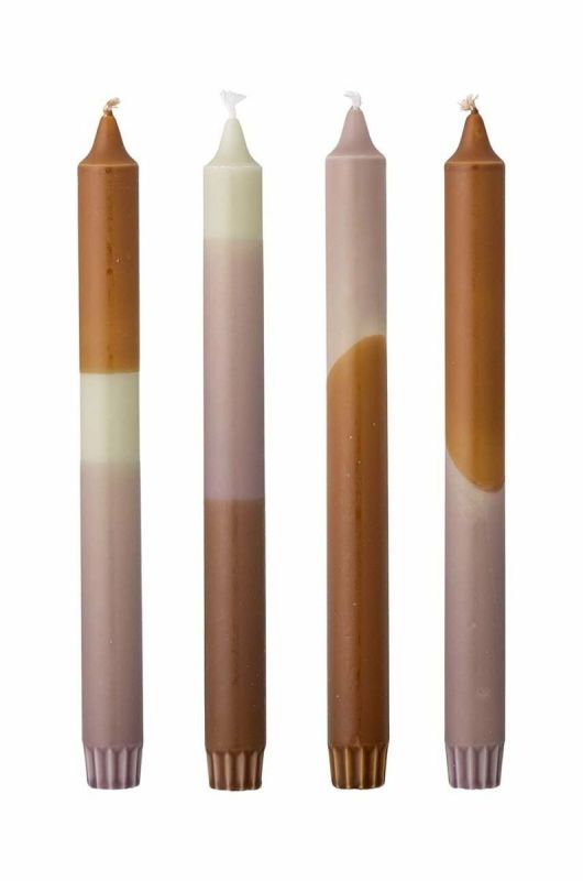 Набір свічок Bloomingville 4-pack колір фіолетовий