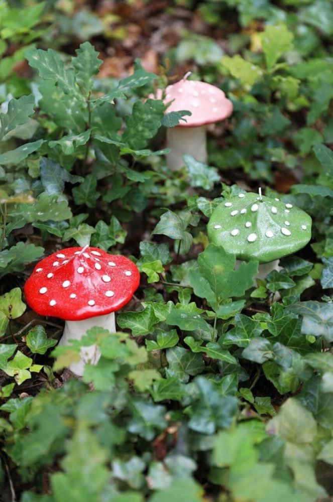 Свічка декоративна &k amsterdam Mushroom Dots колір зелений фото 6