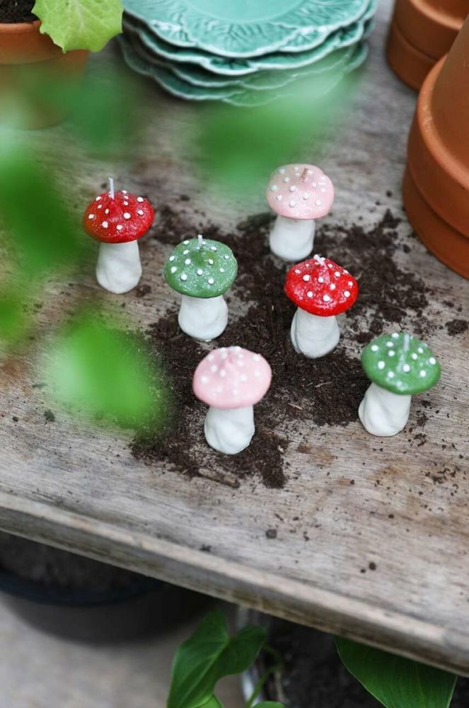 Свічка декоративна &k amsterdam Mushroom Dots колір зелений фото 7