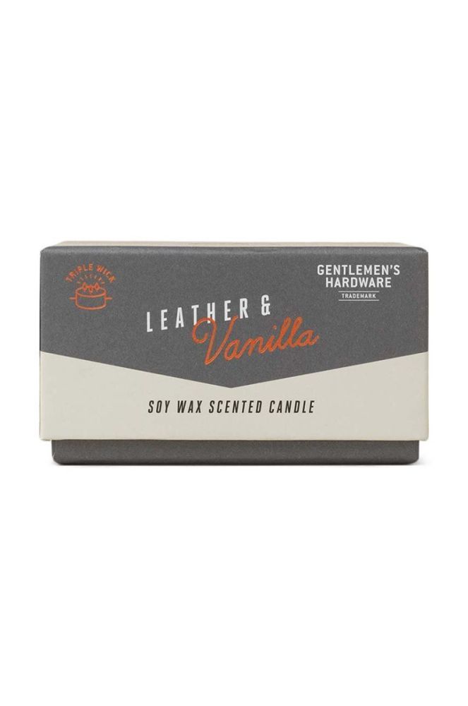 Ароматична соєва свічка Gentelmen's Hardware Leather & Vanilla 198 g колір барвистий фото 3