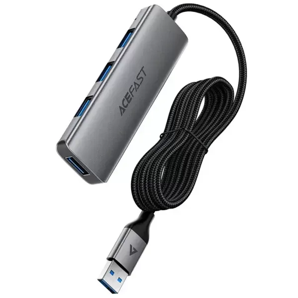 Адаптер Acefast J17 Docking Station 4 в 1 USB to 3 x USB3.0 Grey (6974316285922)