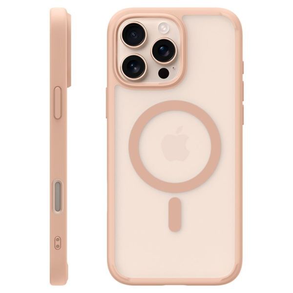 Прозорий чохол Spigen Ultra Hybrid T (MagFit + Camera Control) Frost Rose Titanium для iPhone 16 Pro (ACS09071)