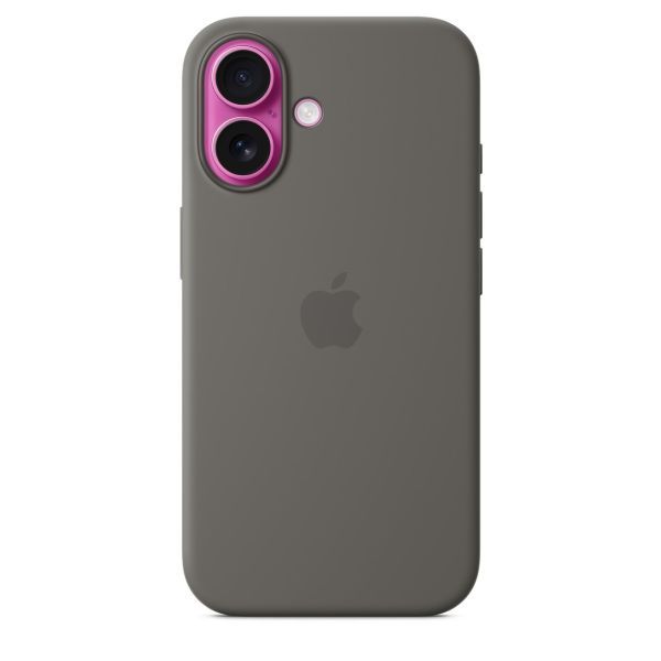 Оригінальний силіконовий чохол Apple Silicone Case with MagSafe Stone Gray для iPhone 16 (MYY33) фото 3