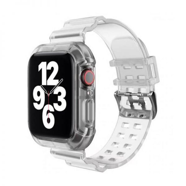 Прозорий ремінець з чохлом CasePro Transparent для Apple Watch 49мм | 46мм | 45мм | 44мм