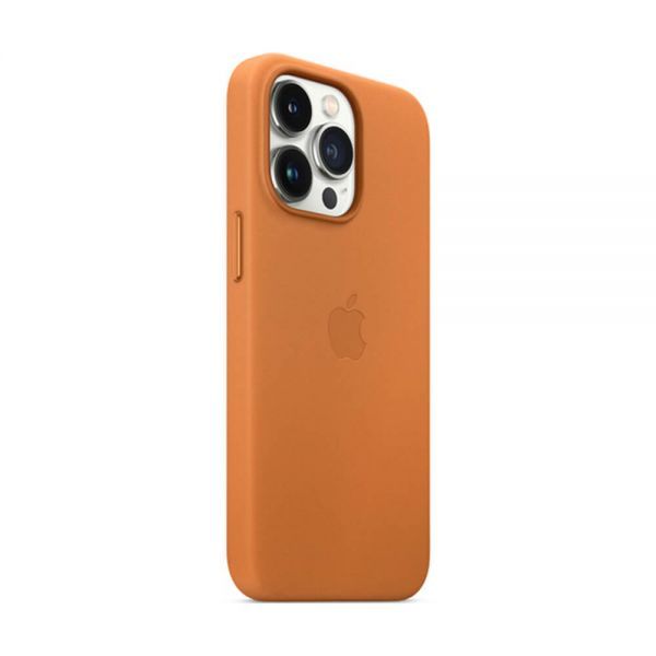 Оригінальний шкіряний чохол Apple Leather Case with MagSafe Golden Brown для iPhone 13 Pro (MM193) фото 2