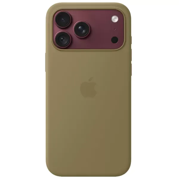 Оригінальний силіконовий чохол Apple Silicone Case With MagSafe Olive для iPhone 18 Pro Max | 17 Pro Max (MK924)