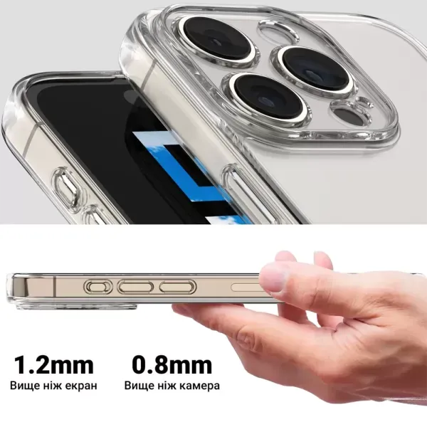 Прозорий силіконовий чохол ArmorStandart Air Clear для iPhone 18 Pro Max | 17 Pro Max (ARM92369) фото 3