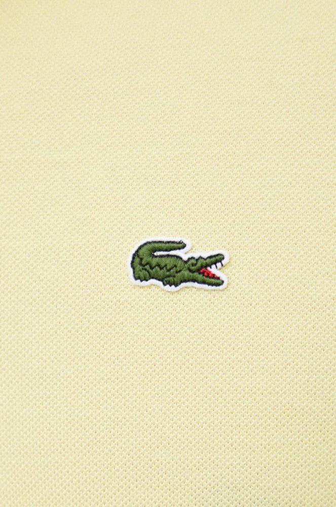 Бавовняне поло Lacoste колір жовтий однотонний L1212-001 фото 5