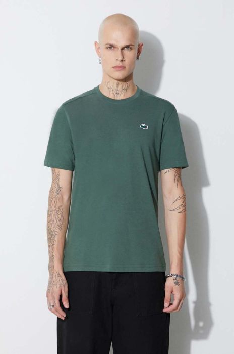 Футболка Lacoste чоловічий колір зелений однотонний TH7618-001