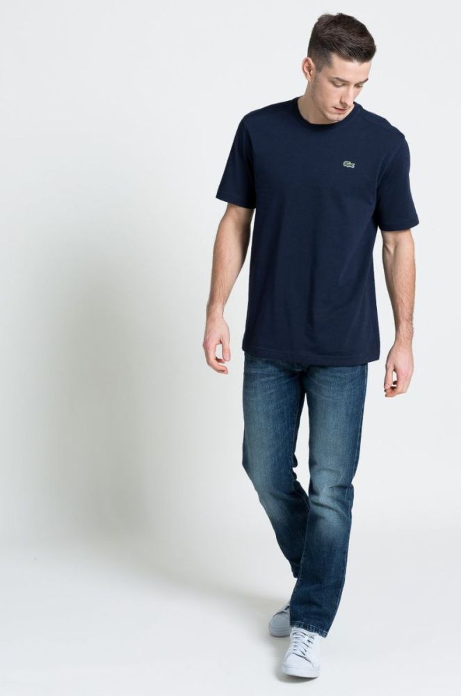 Футболка Lacoste чоловічий колір синій однотонний TH7618-001 фото 2
