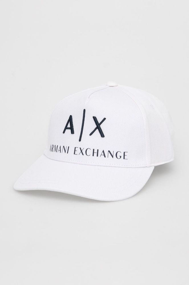 Кепка Armani Exchange колір білий з аплікацією (1637190)