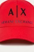 Кепка Armani Exchange колір червоний з аплікацією