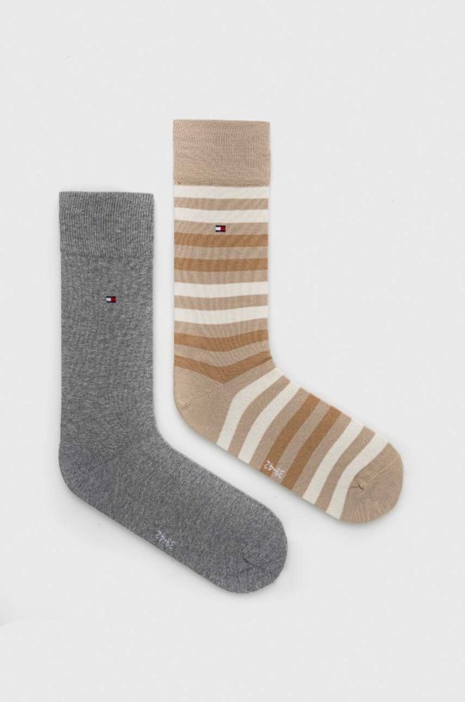 Шкарпетки Tommy Hilfiger 2-pack чоловічі колір бежевий (2999127)